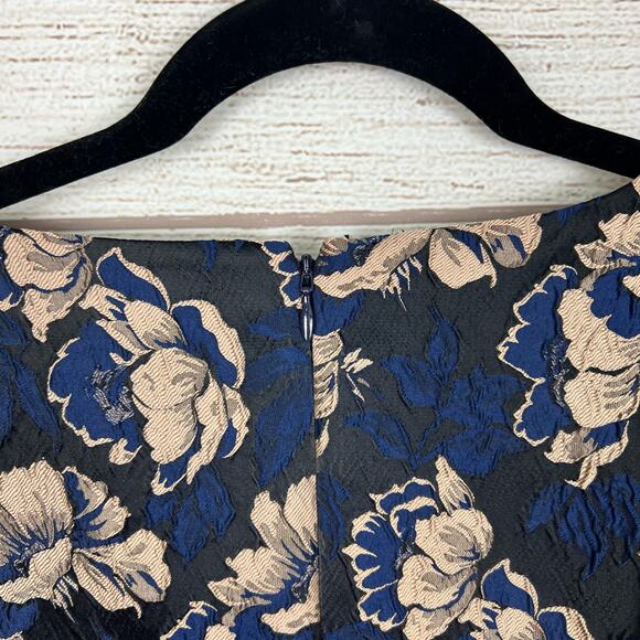 Brooks Brothers Navy and Beige Floral Dress - Picture 8 of 11